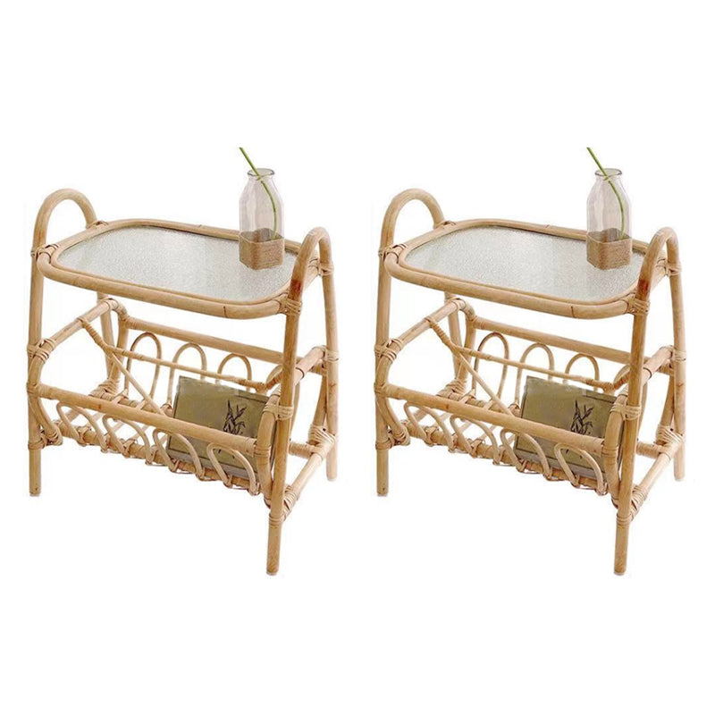 Wooden Sofa Side Accent Table Asian Style Living Room Side End Snack Table