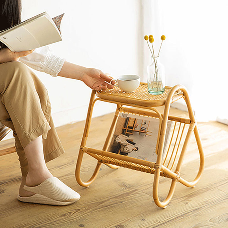 Wooden Sofa Side Accent Table Asian Style Living Room Side End Snack Table