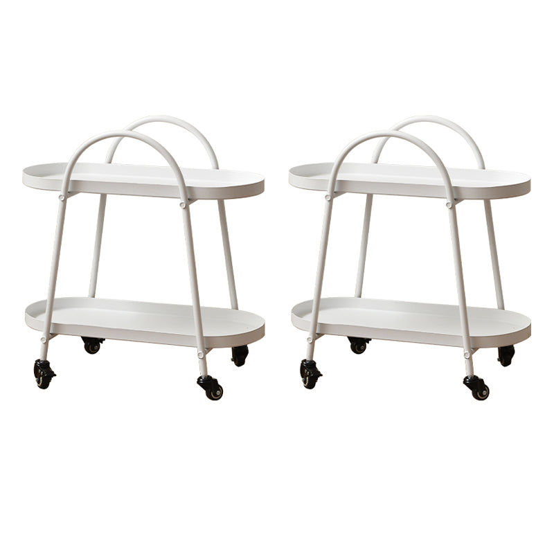 Contemporary Tray Top Double Tier End Table Oval End Slide Table with Storage