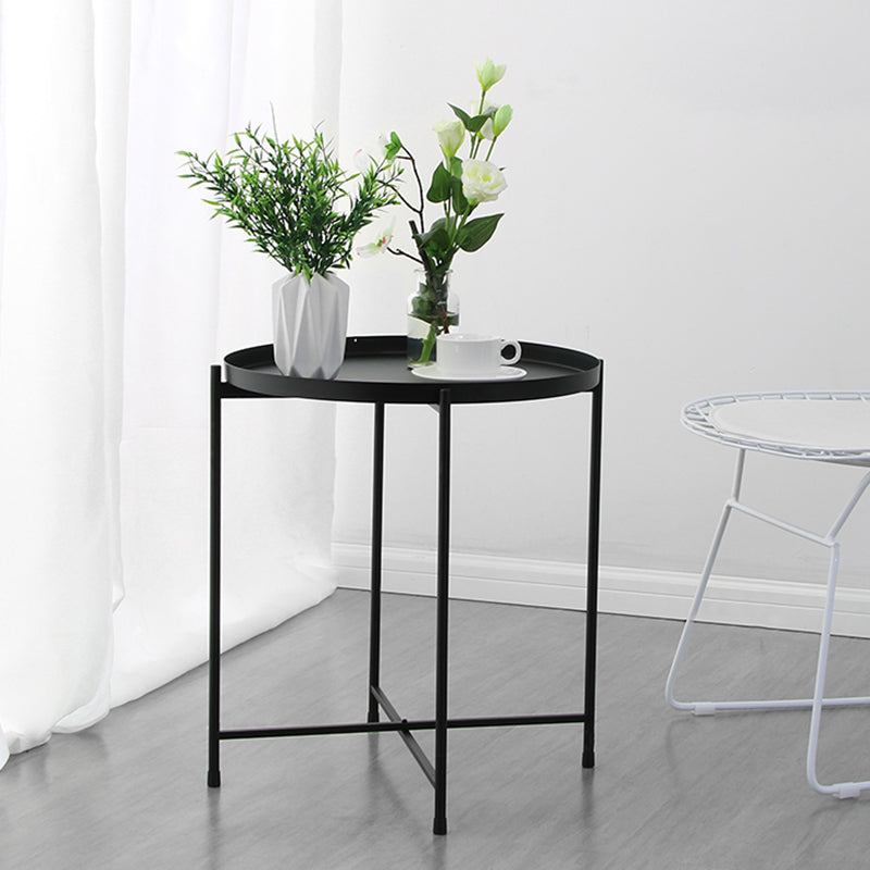 Round Shape Sofa Side Accent Table Tray Top Modernistic Bedroom End Table