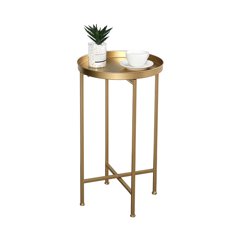 Round Shape Sofa Side Accent Table Tray Top Modernistic Bedroom End Table