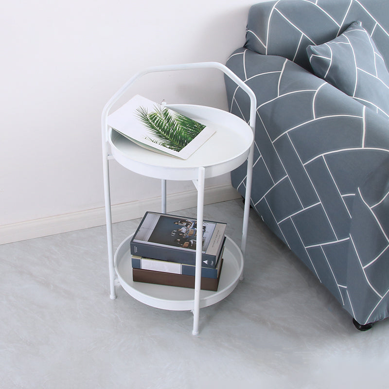 Round Shape Sofa Side Accent Table Tray Top Modernistic Bedroom End Table