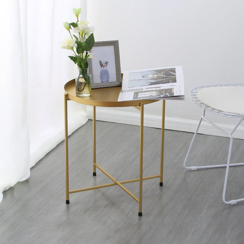 Round Shape Sofa Side Accent Table Tray Top Modernistic Bedroom End Table