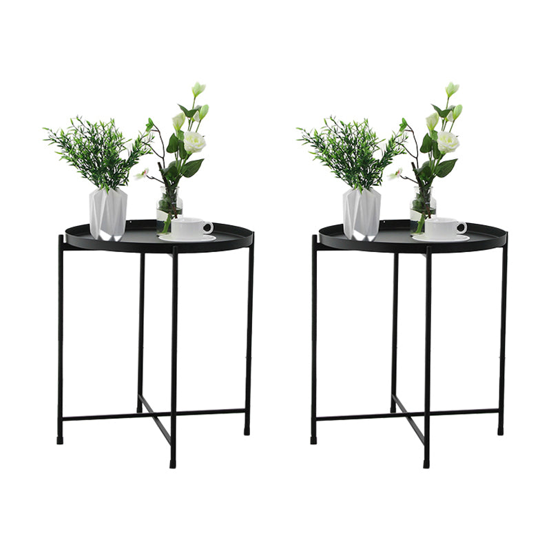 Round Shape Sofa Side Accent Table Tray Top Modernistic Bedroom End Table