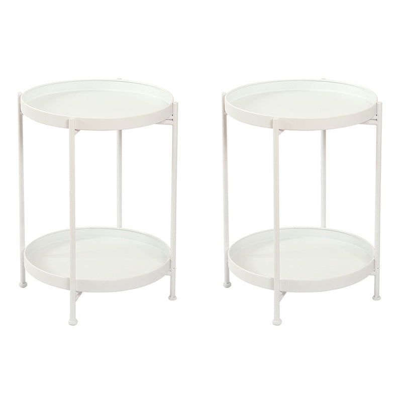 Round Shape Sofa Side Accent Table Tray Top Modernistic Bedroom End Table