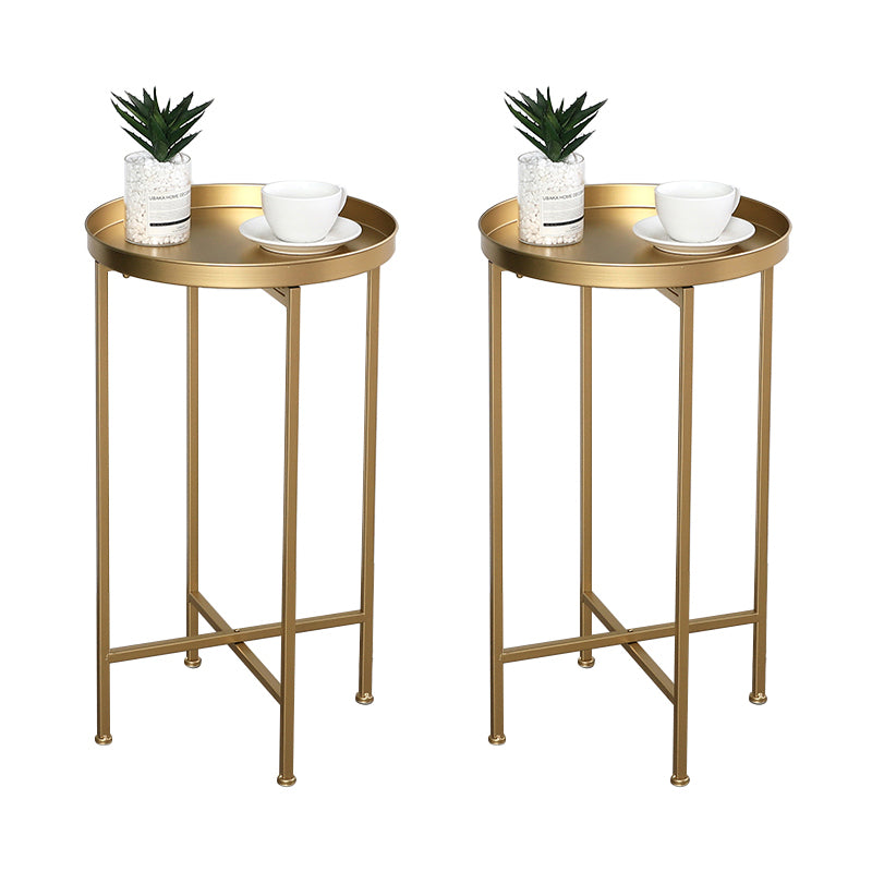 Round Shape Sofa Side Accent Table Tray Top Modernistic Bedroom End Table
