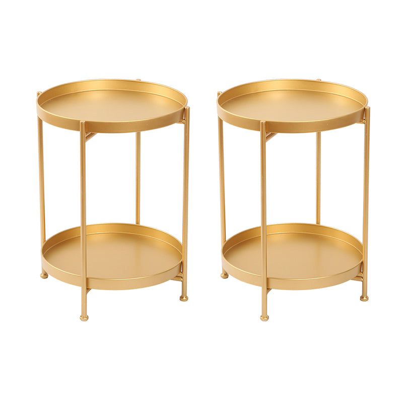Round Shape Sofa Side Accent Table Tray Top Modernistic Bedroom End Table