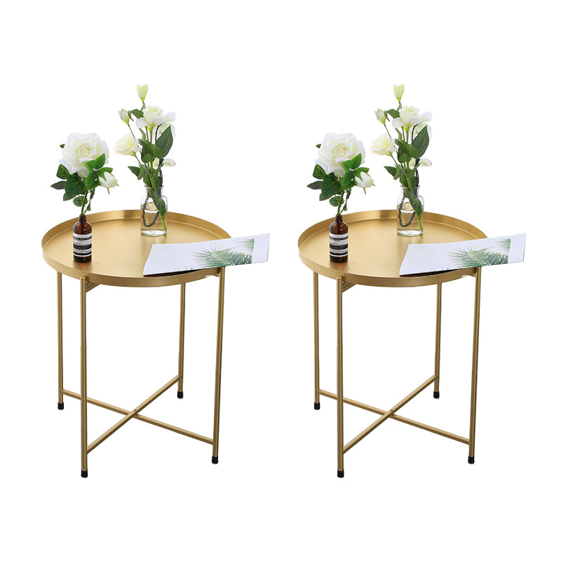 Round Shape Sofa Side Accent Table Tray Top Modernistic Bedroom End Table