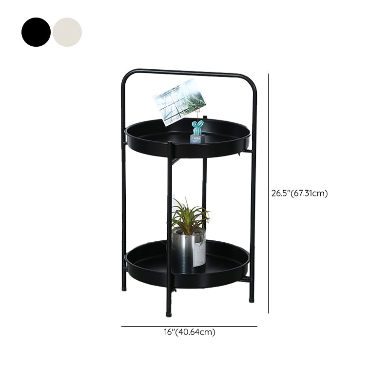 Round Shape Sofa Side Accent Table Tray Top Modernistic Bedroom End Table