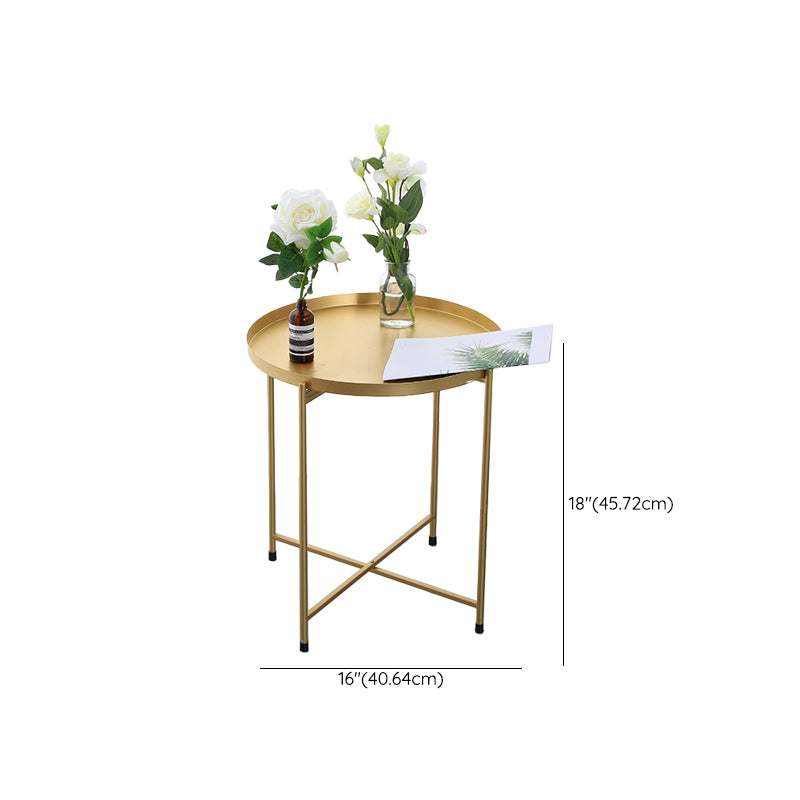 Round Shape Sofa Side Accent Table Tray Top Modernistic Bedroom End Table