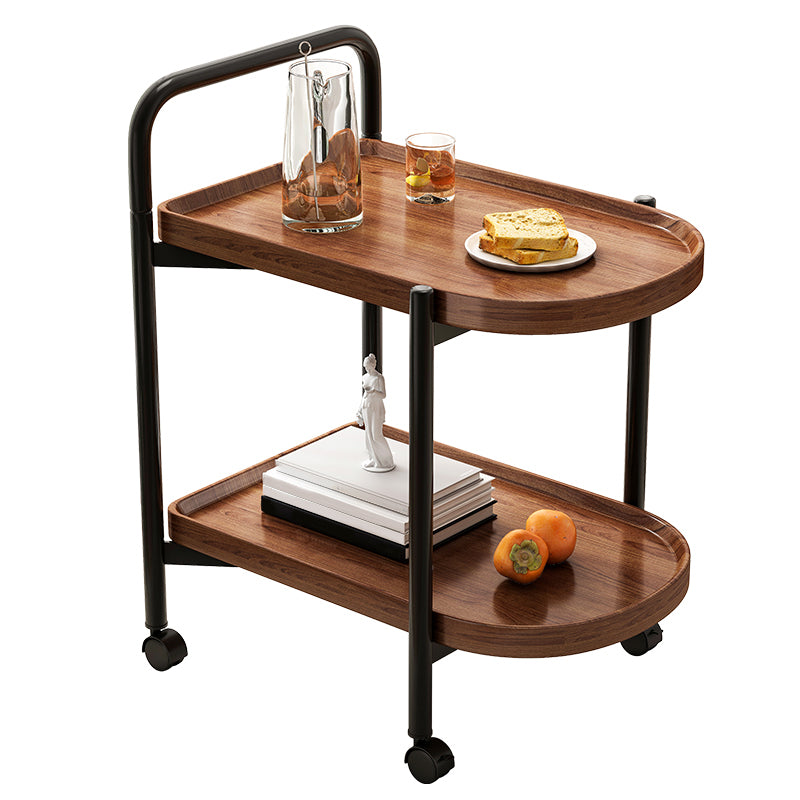 Contemporary Accent Side Table with Storage Wood and Metal End Table