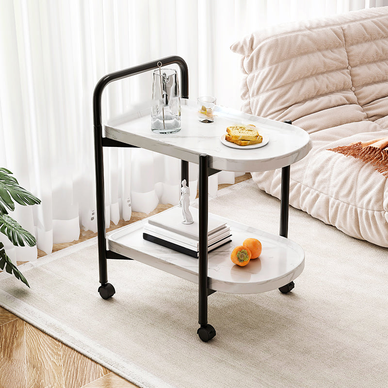 Contemporary Accent Side Table with Storage Wood and Metal End Table