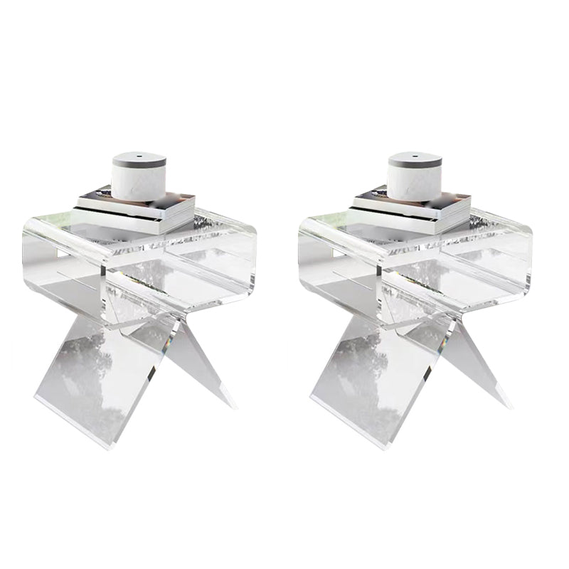 Modernistic Geometric Accent Side Table Acrylic Sofa Side Accent Table