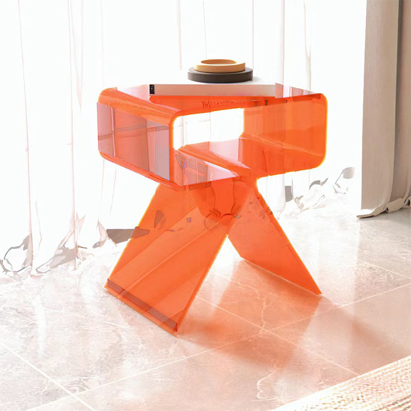Modernistic Geometric Accent Side Table Acrylic Sofa Side Accent Table