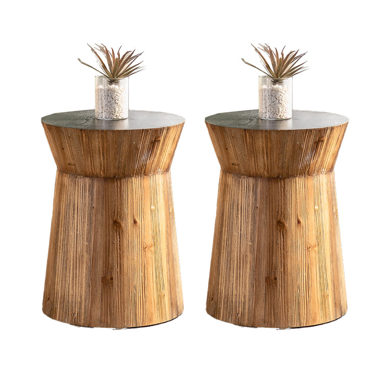 Modernistic Round Solid Wood Side Table Rustic Tree Stump Side End Snack Table