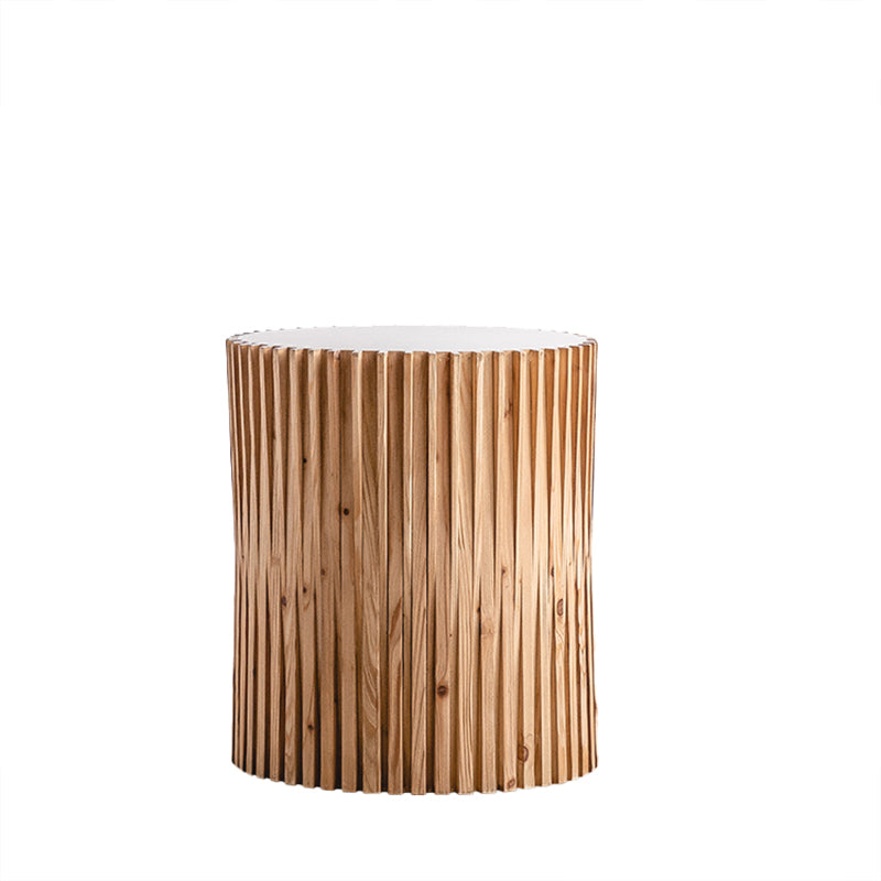 Modernistic Round Solid Wood Side Table Rustic Tree Stump Side End Snack Table