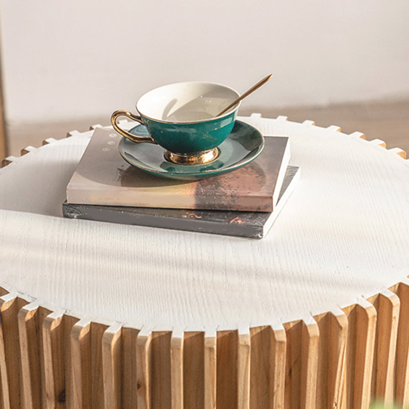 Modernistic Round Solid Wood Side Table Rustic Tree Stump Side End Snack Table