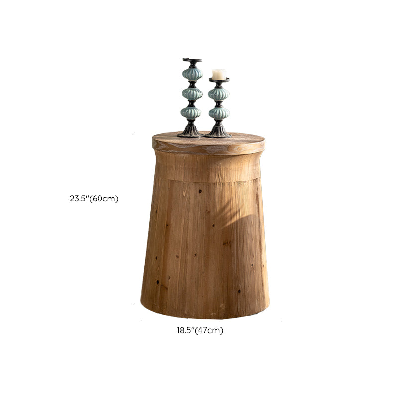 Modernistic Round Solid Wood Side Table Rustic Tree Stump Side End Snack Table