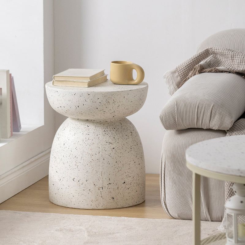 Modernistic Geometric Accent Side Table Marble Gold End Table