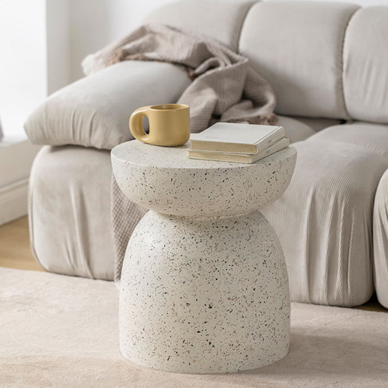 Modernistic Geometric Accent Side Table Marble Gold End Table