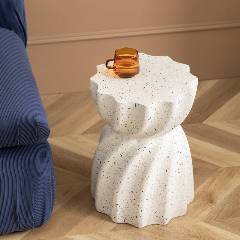 Contemporary Geometric Accent Side Table Marble Gold End Table