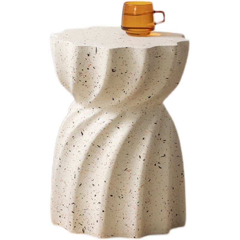 Contemporary Geometric Accent Side Table Marble Gold End Table