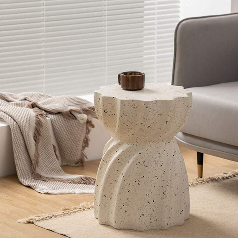 Contemporary Geometric Accent Side Table Marble Gold End Table