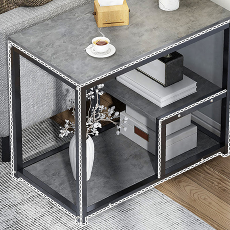 Industrial Rectangular Corner Table Metal Side End Snack Table