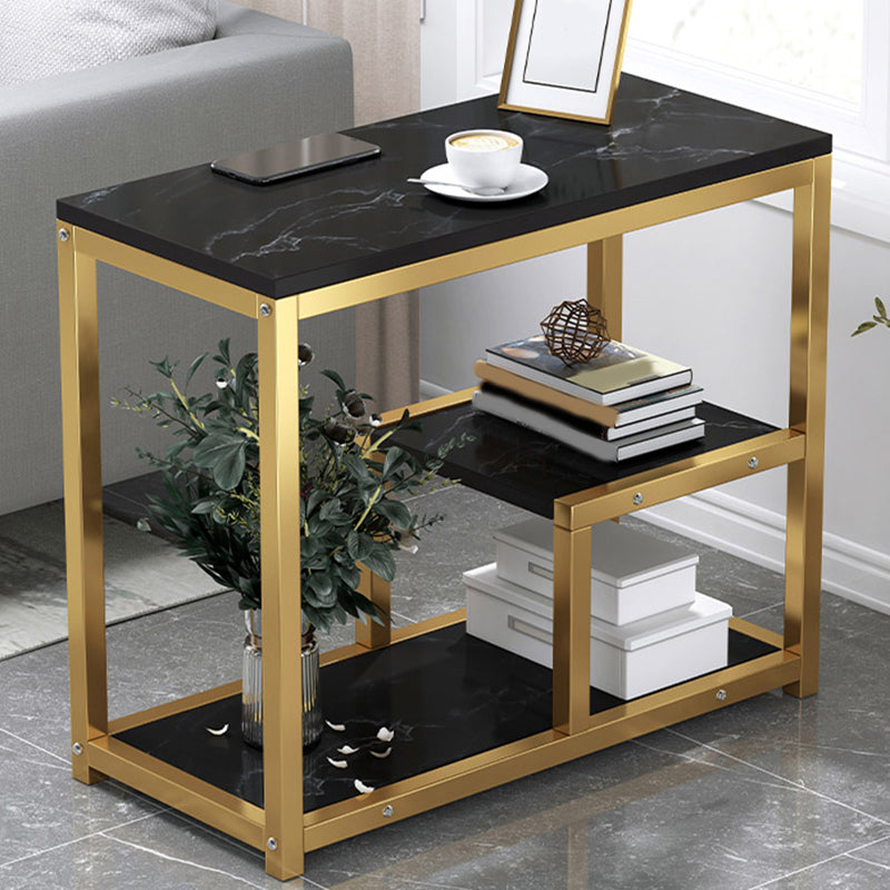 Industrial Rectangular Corner Table Metal Side End Snack Table