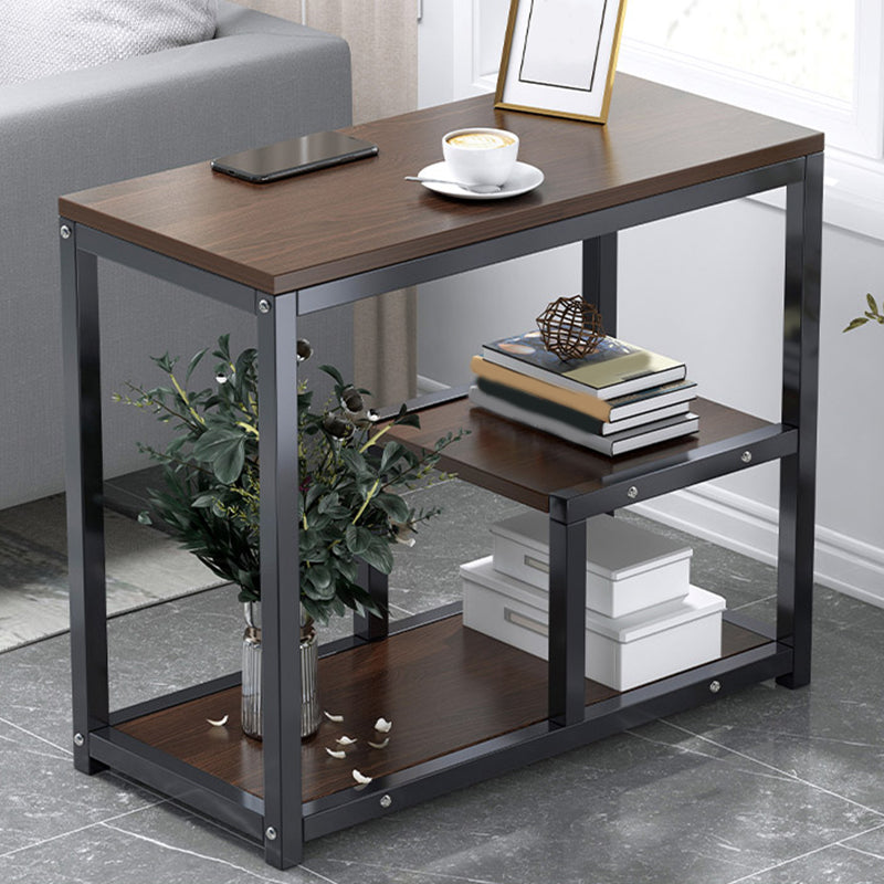 Industrial Rectangular Corner Table Metal Side End Snack Table