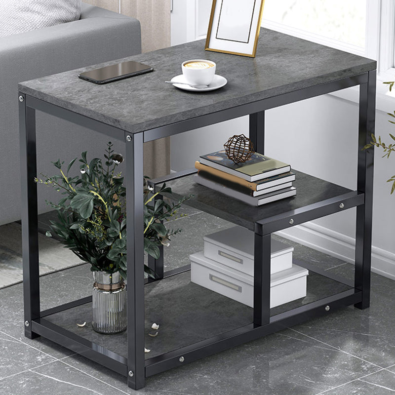 Industrial Rectangular Corner Table Metal Side End Snack Table