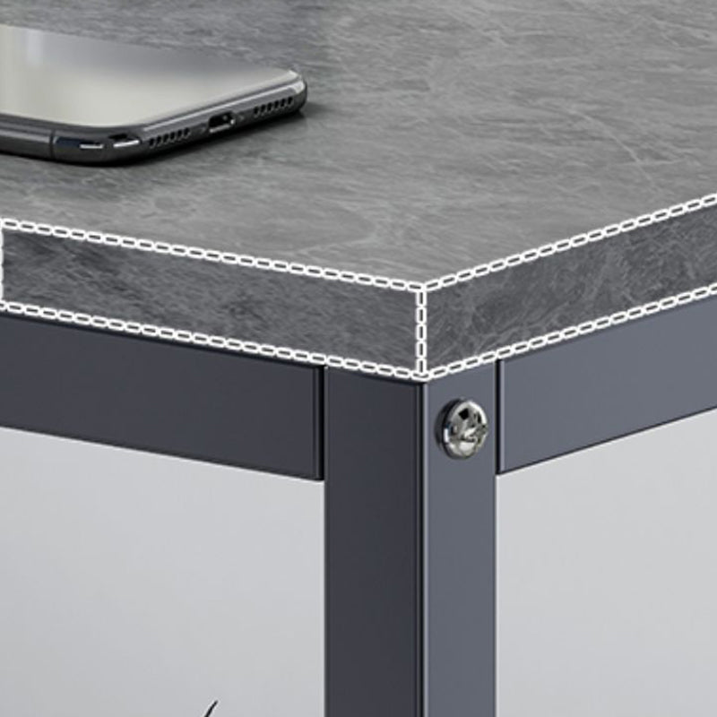 Industrial Rectangular Corner Table Metal Side End Snack Table