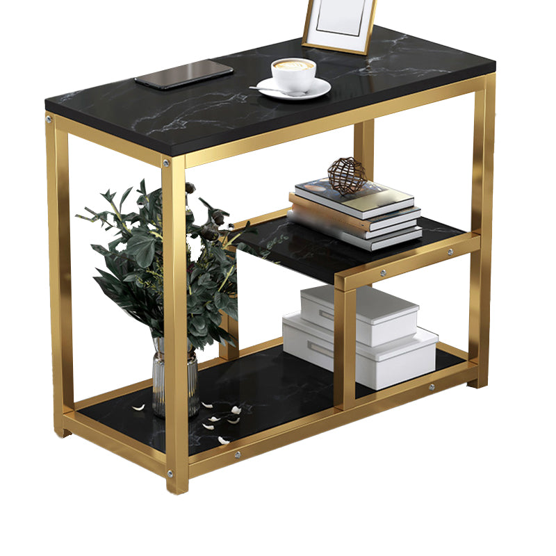 Industrial Rectangular Corner Table Metal Side End Snack Table