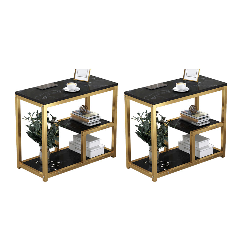 Industrial Rectangular Corner Table Metal Side End Snack Table