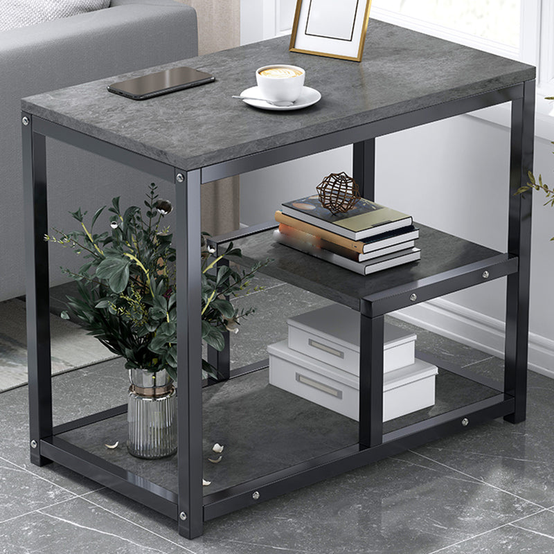 Industrial Rectangular Accent Side Table Metal Side End Snack Table