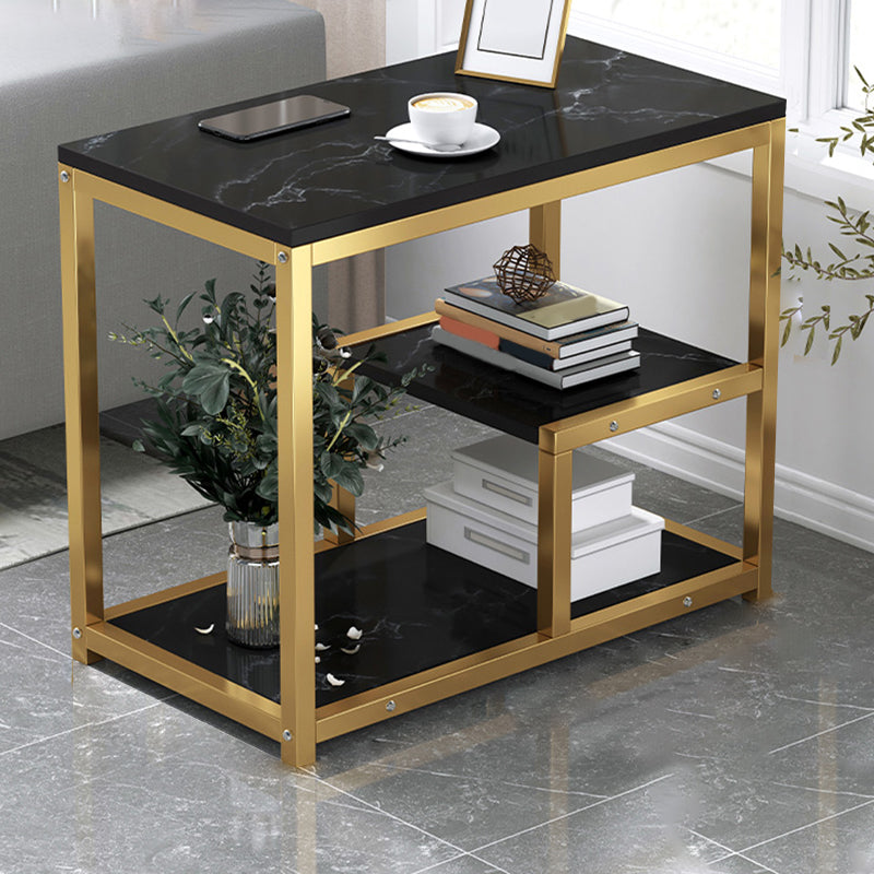 Industrial Rectangular Accent Side Table Metal Side End Snack Table