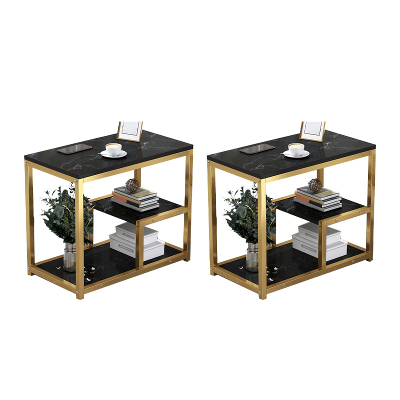 Industrial Rectangular Accent Side Table Metal Side End Snack Table