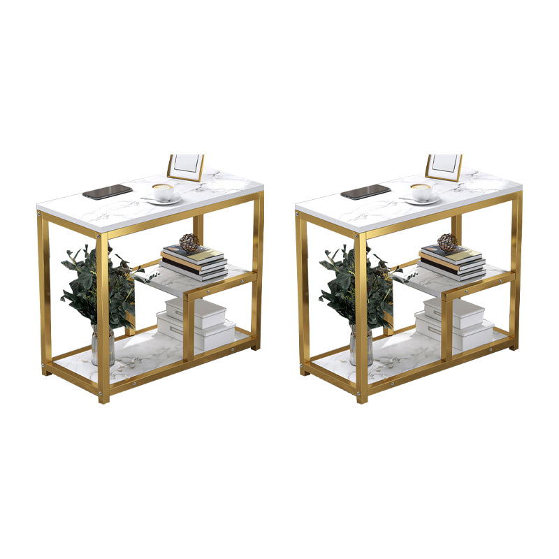 Industrial Rectangular Accent Side Table Metal Side End Snack Table