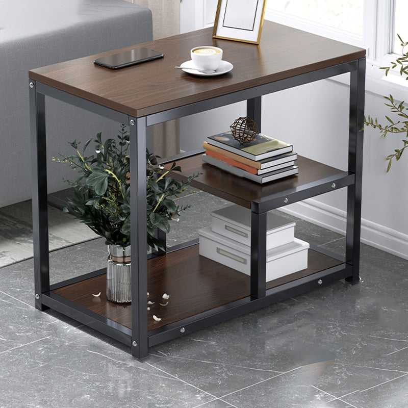 Industrial Rectangular Accent Side Table Metal Side End Snack Table