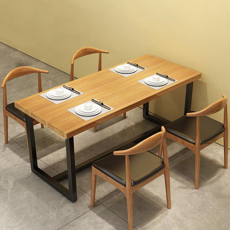 Industrial 1/2/5 Pieces Dining Set Rectangle Pine Wood Dining Table for Cafe