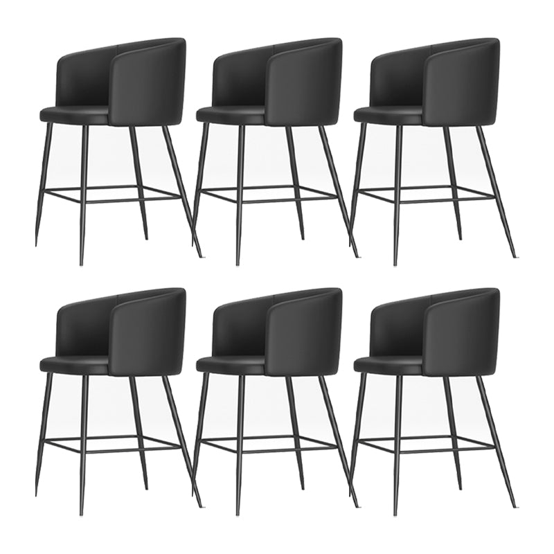Modern Bar Stool Leather Backrest Bar Stools for Dining Room with Metal Legs