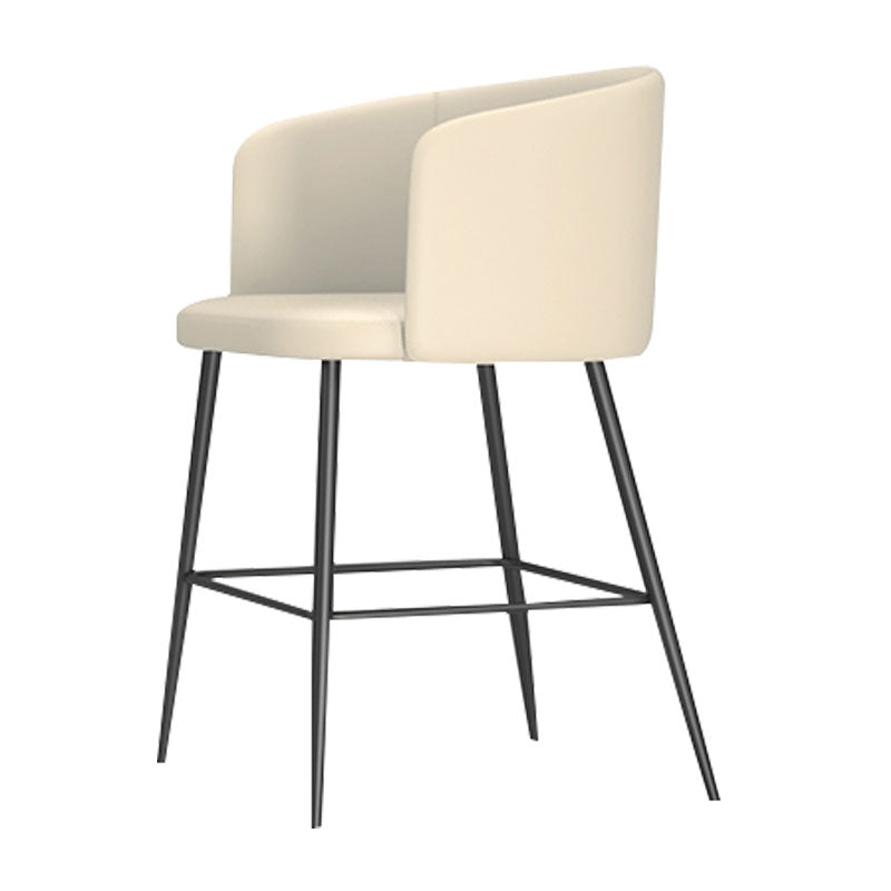 Modern Bar Stool Leather Backrest Bar Stools for Dining Room with Metal Legs