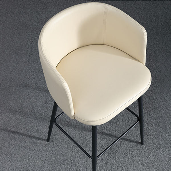 Modern Bar Stool Leather Backrest Bar Stools for Dining Room with Metal Legs