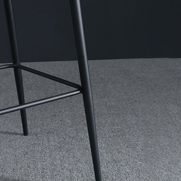 Modern Bar Stool Leather Backrest Bar Stools for Dining Room with Metal Legs