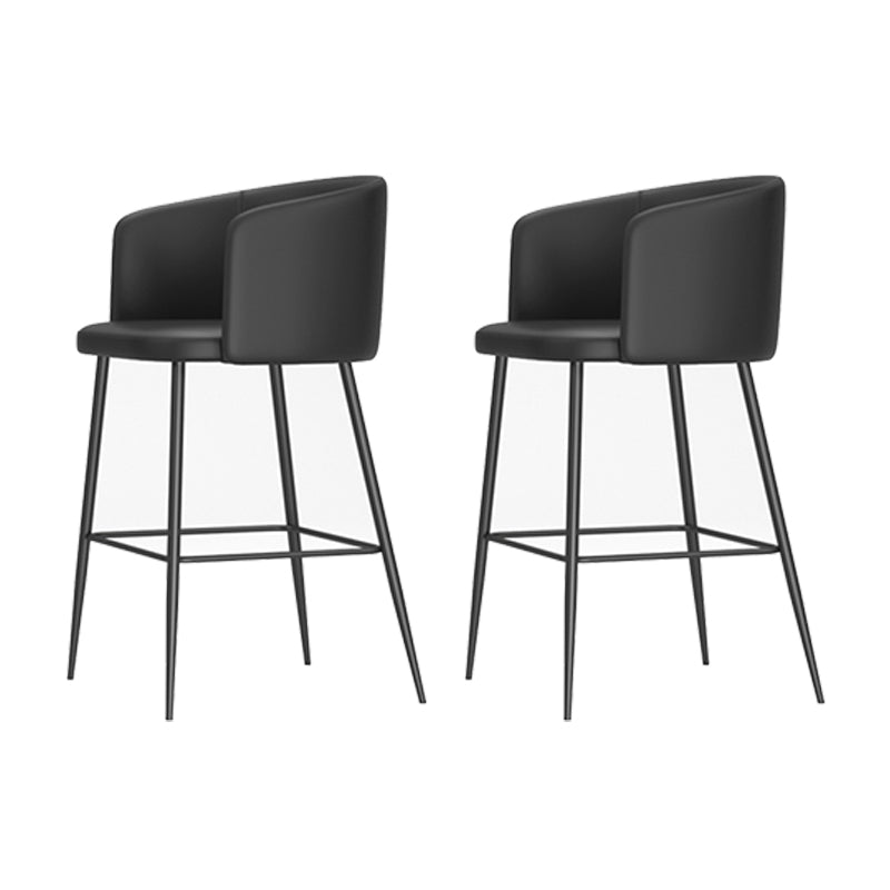 Modern Bar Stool Leather Backrest Bar Stools for Dining Room with Metal Legs