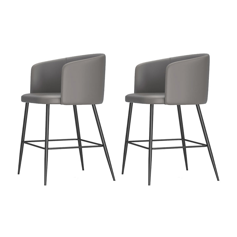 Modern Bar Stool Leather Backrest Bar Stools for Dining Room with Metal Legs