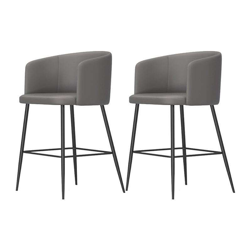 Modern Bar Stool Leather Backrest Bar Stools for Dining Room with Metal Legs