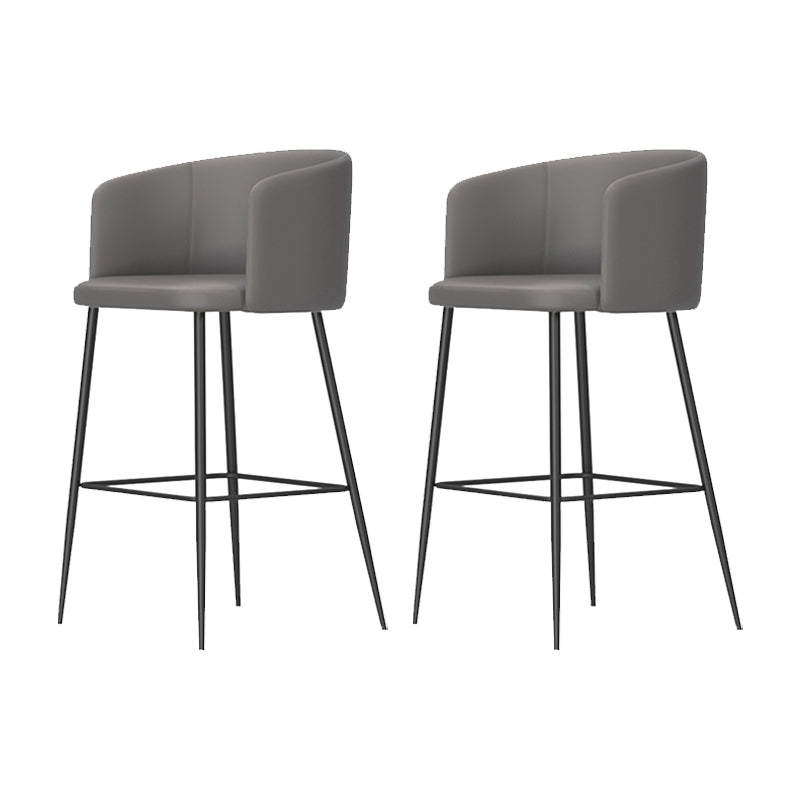 Modern Bar Stool Leather Backrest Bar Stools for Dining Room with Metal Legs