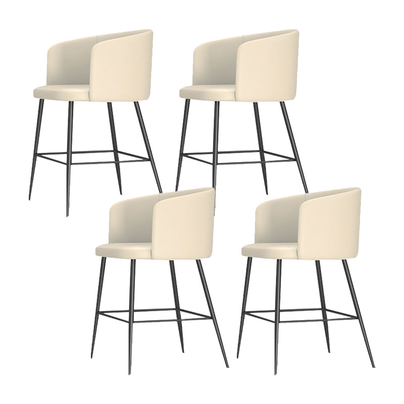 Modern Bar Stool Leather Backrest Bar Stools for Dining Room with Metal Legs