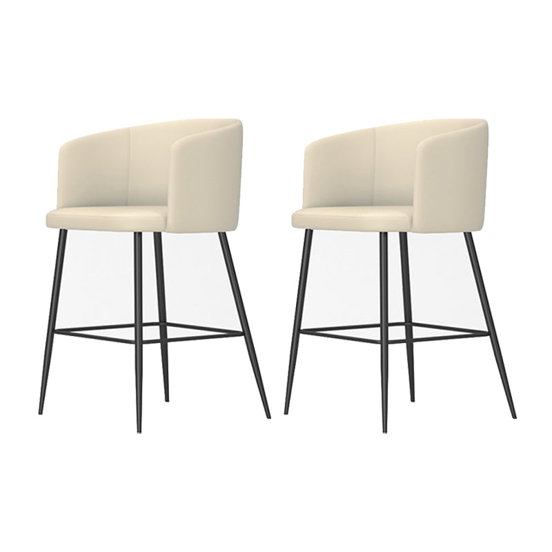 Modern Bar Stool Leather Backrest Bar Stools for Dining Room with Metal Legs